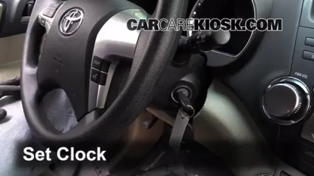 2012 Toyota Highlander 3.5L V6 Reloj Fijar hora de reloj